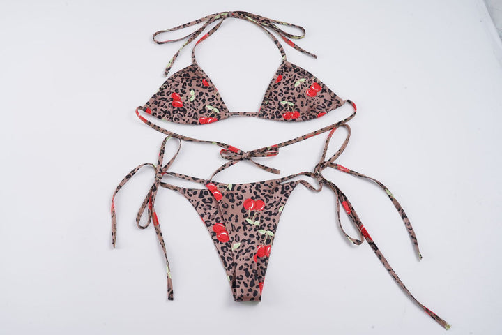Damen trendiger Bikini mit floralem Leopardenmuster und anpassbaren Trägern Echo Archiv