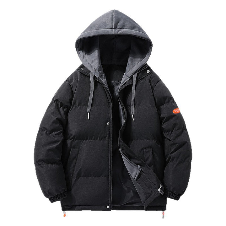 Herren Wattierte Pufferjacke mit kontrastfarbener Kapuze, winddichter Außenhülle und Kordelzug Echo Archiv
