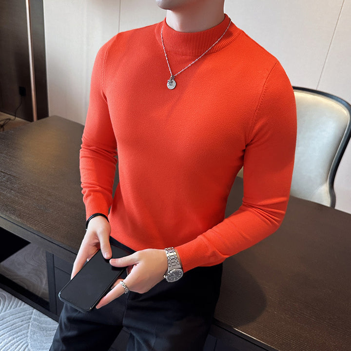 Herren modischer Pullover mit hohem Kragen und eleganter Passform Echoarchiv