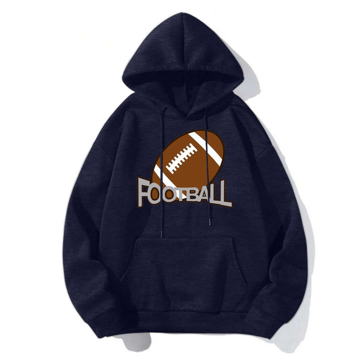 Damen Sportlicher Kapuzenpullover mit Football-Motiv Echoarchiv