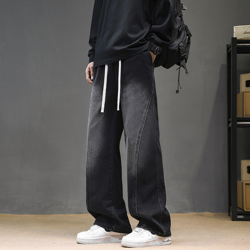 Herren Weitgeschnittene Jeanshose mit elastischem Bund und modernem Design Echoarchiv