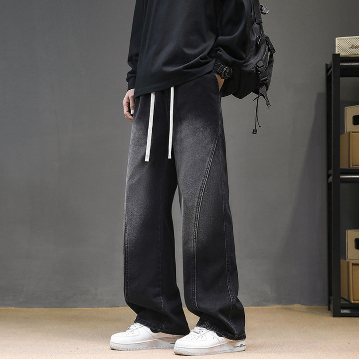 Herren Weitgeschnittene Jeanshose mit elastischem Bund und modernem Design Echoarchiv