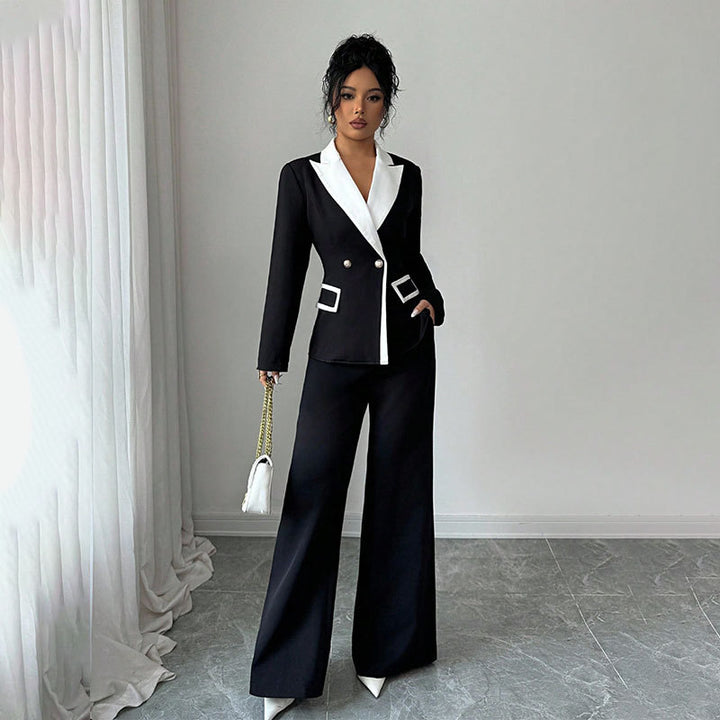 Damen Elegantes Doppelreihiges Blazer-Set Echo Archiv