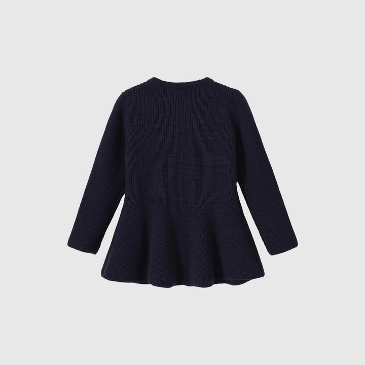 Damen Strickcardigan mit taillierter Schößchen‑Silhouette und goldenen Zierknöpfen Echo Archiv