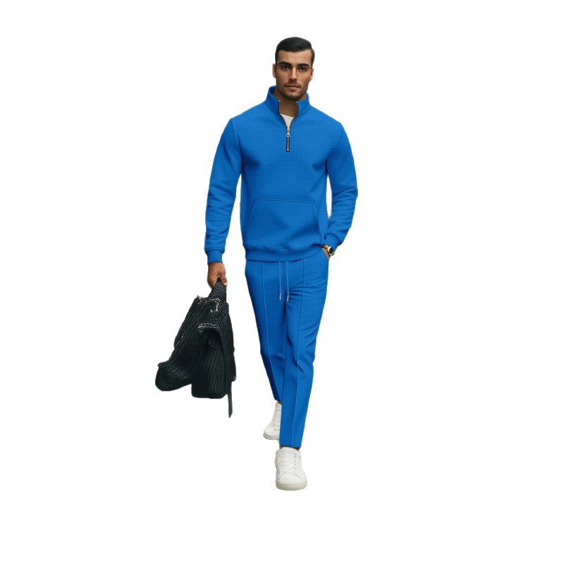 Herren Hochwertiger Stehkragen Pullover mit Zipper Echoarchiv