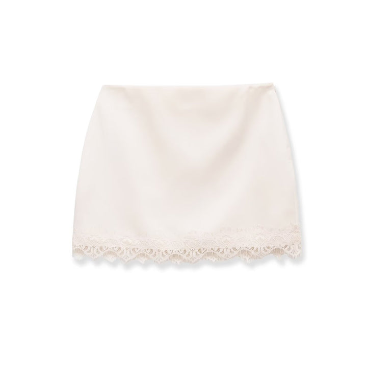 Damen eleganter Rock mit Spitzenbesatz und strukturiertem Gewebe Echo Archiv