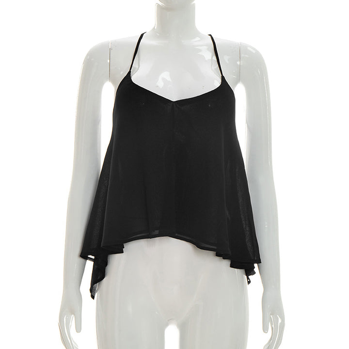 Damen luftiges Trägershirt mit asymmetrischem Saum und fließendem Stoff Echo Archiv
