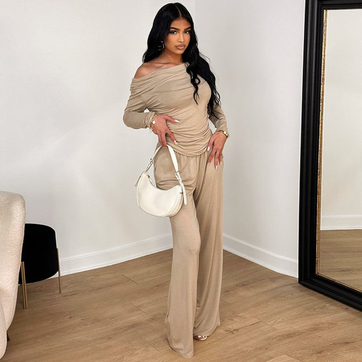 Damen elegantes Zweiteiliges Set aus fließendem Material mit asymmetrischem Design Echo Archiv