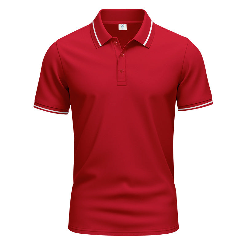 Herren nan atmungsaktives Interlock-Poloshirt mit Kontrast-Tipping, kurzer Knopfleiste und schmaler Silhouette Echo Archiv