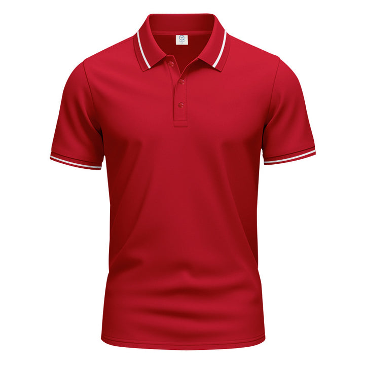 Herren nan atmungsaktives Interlock-Poloshirt mit Kontrast-Tipping, kurzer Knopfleiste und schmaler Silhouette Echo Archiv
