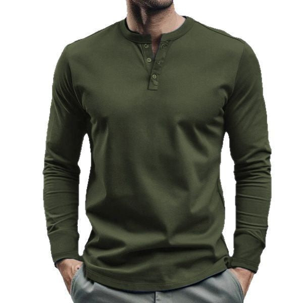 Herren Langarm-Henley-Shirt mit praktischer Knopfleiste und figurbetonter Passform Echoarchiv