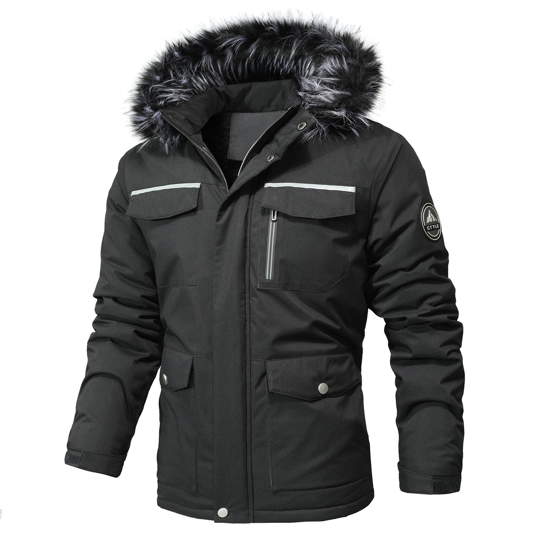 Herren Arctic-Parka mit abnehmbarer Kunstfellkapuze und verstärkten Utility-Taschen Echoarchiv