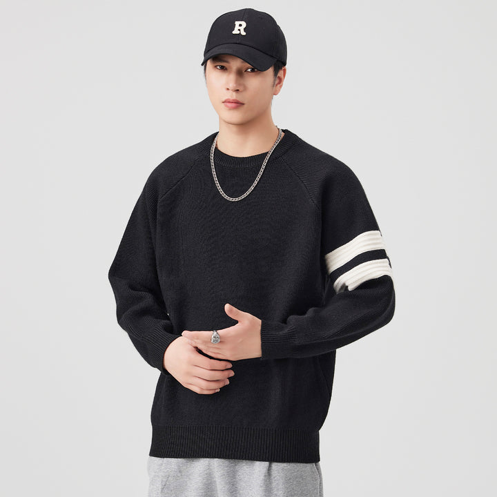 Herren lässiger Sweatshirt mit sportlichen Streifen Echoarchiv