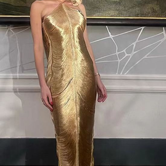 Damen Langkleid mit raffiniertem Schlitz und elegantem Kragen Echo Archiv