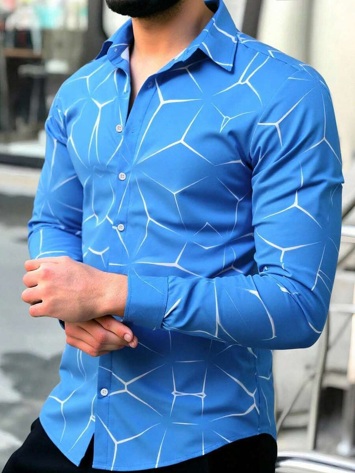 Herren Langarmhemd mit kreativem Muster Echoarchiv