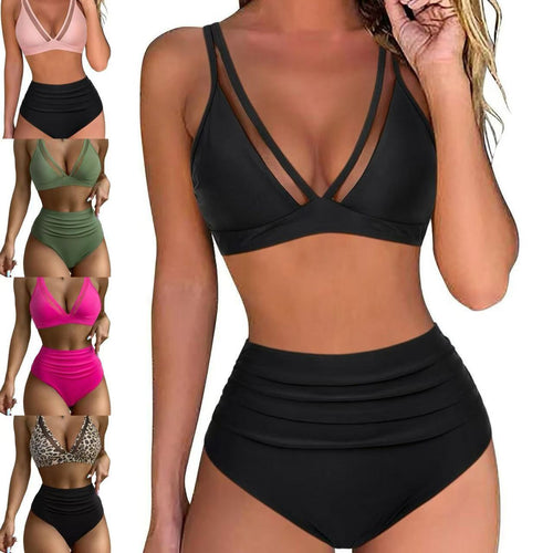 Damen Stylisches Bikiniset mit hohen Bündchen und raffinierten Schnürdetails Echo Archiv