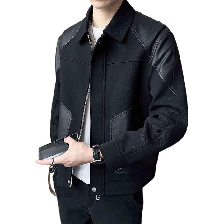 Herren Urban Padded Jacke mit Lederdetails Echo Archive