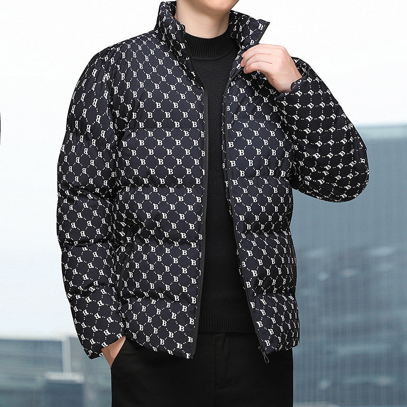 Herren modische Daunenjacke mit grafischem Muster Echoarchiv