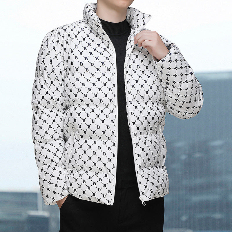 Herren modische Daunenjacke mit grafischem Muster Echoarchiv