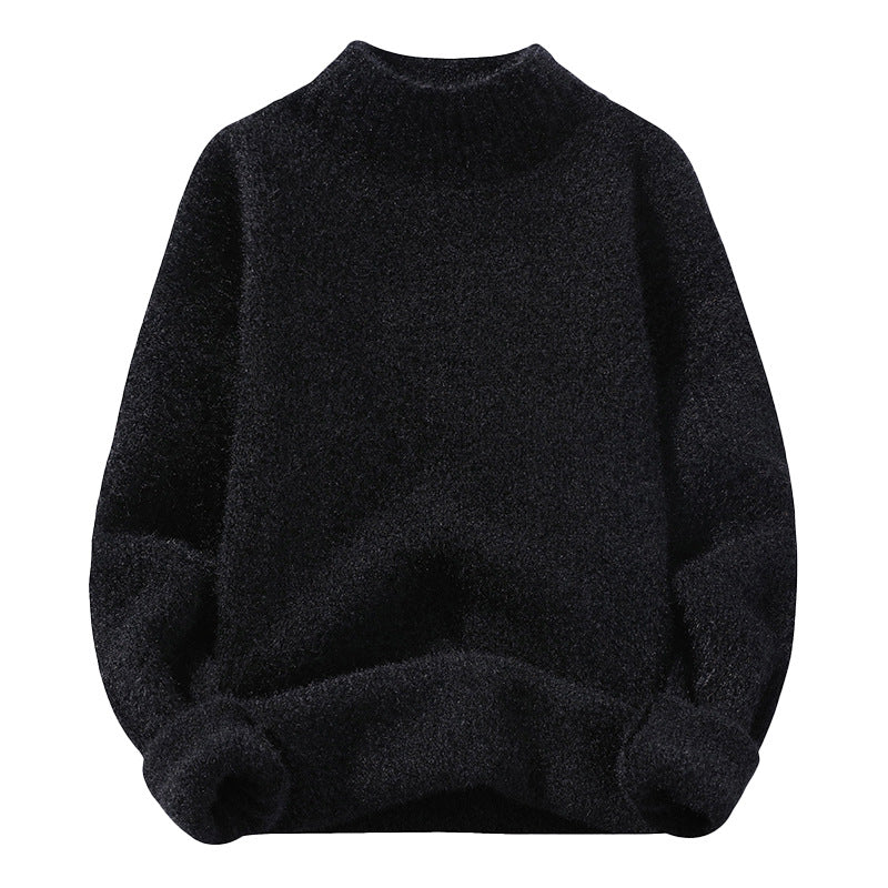 Herren Oversize-Feinstrickpullover mit hohem geripptem Kragen und melierter Struktur Echo Archiv