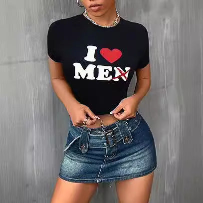 Damen Crop-T-Shirt mit inspirierendem Statementdruck Echo Archiv