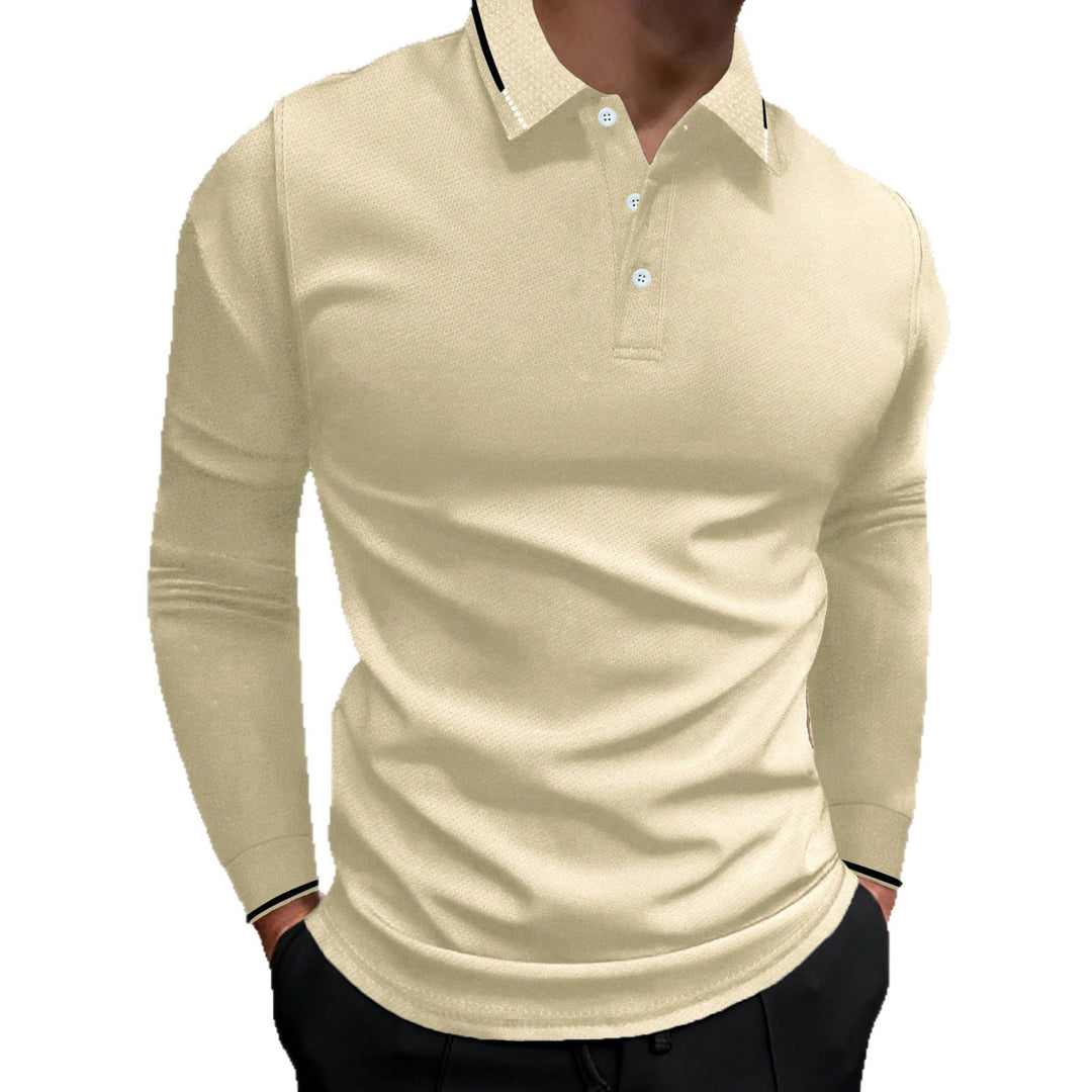 Herren Langarm Poloshirt mit strukturiertem Design Echoarchiv