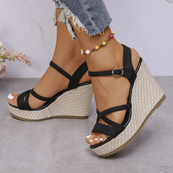 Damen Wedge-Sandalen mit verstellbarem Riemen und rutschfester Sohle Echoarchiv