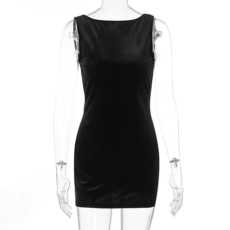 Damen Figurumspielendes Minikleid aus luxuriösem Samtstoff Echo Archiv
