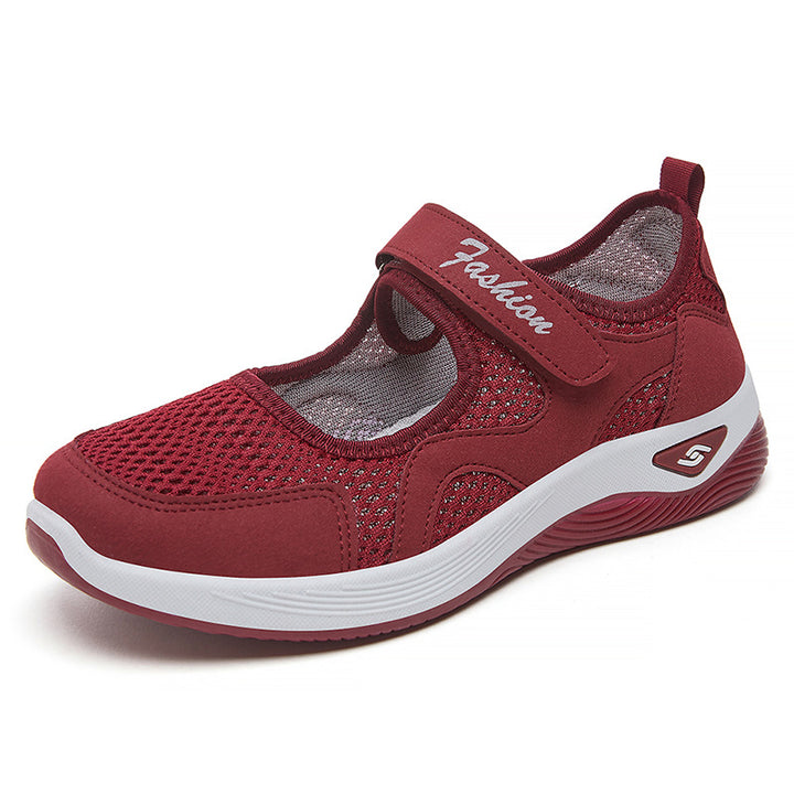 Damen nan atmungsaktiver Mary-Jane Walking-Schuh mit Klettverschluss, nahtlosem Mesh-Obermaterial und stoßdämpfender Leichtsohle Echo Archiv