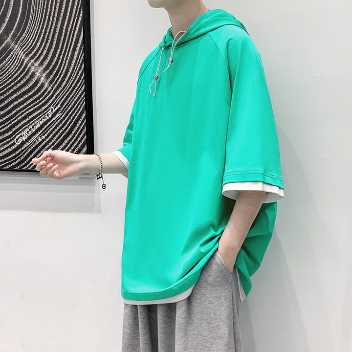Herren Oversize T-Shirt mit Kapuze und atmungsaktiven Eigenschaften Echoarchiv