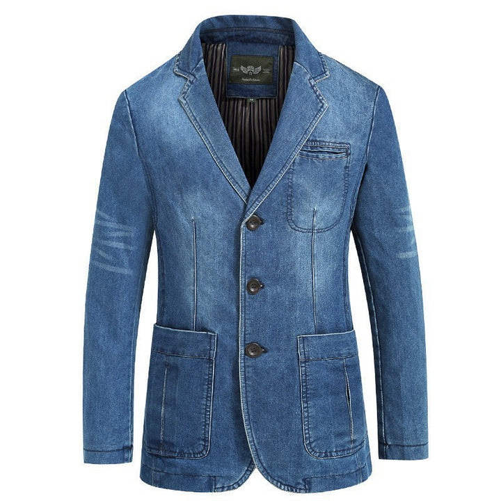 Herren nan Denim-Sakko im Blazerstil mit Stretch, aufgesetzten Taschen und leichtem Innenfutter Echo Archiv
