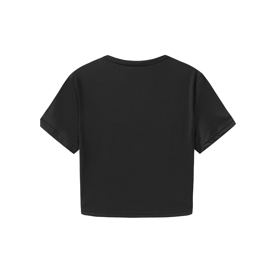 Damen Crop-T-Shirt mit fröhlichem Kirschmotiv Echo Archiv