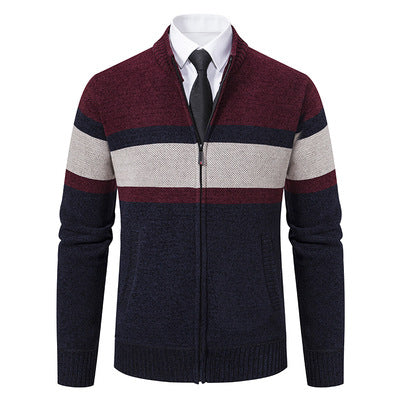 Herren Strickjacke mit hohem Kragen und innovativem Zip Echoarchiv