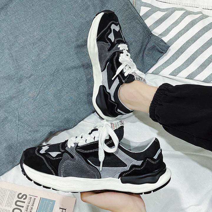 Herren retro-inspirierte Komfort-Sneaker mit Wildleder- und Mesh-Mix, gedämpfter Wellenlaufsohle und gepolstertem Knöchelkragen – Norré