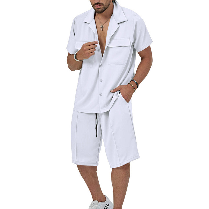 Herren lässiges Kurzarmhemd und Bermuda-Shorts Set Echoarchiv