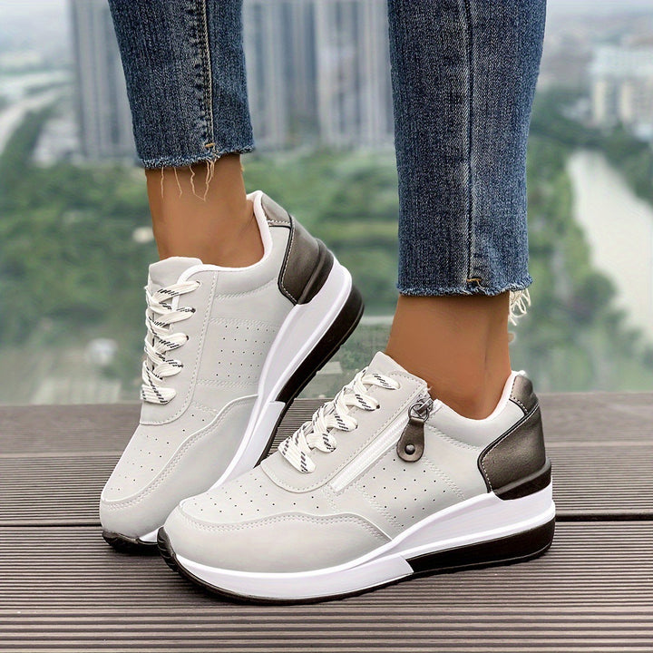 Damen Komfort-Keil-Sneaker mit seitlichem Zipper und dämpfender Plateau-Sohle Echo Archiv