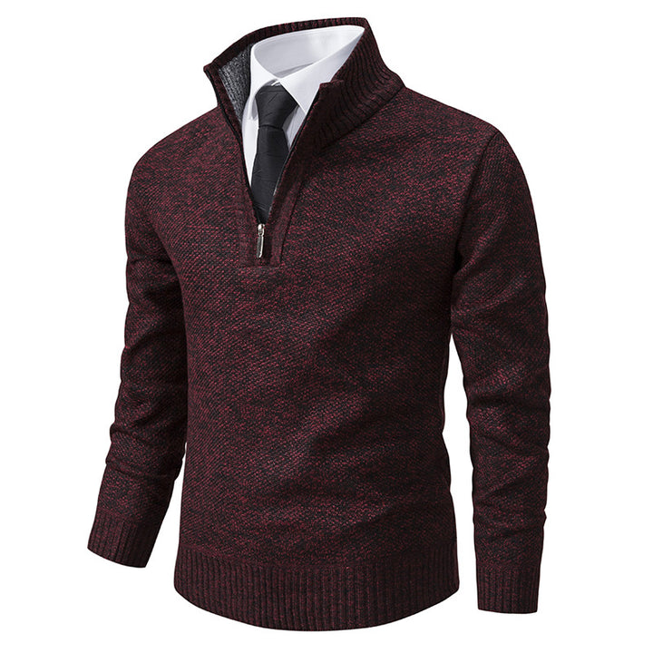 Herren Pullover mit modernem Reißverschluss und strukturierter Oberfläche Echoarchiv