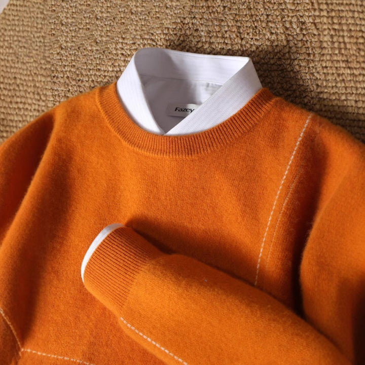 Herren eleganter und gemütlicher Strickpullover mit feiner Struktur Echoarchiv