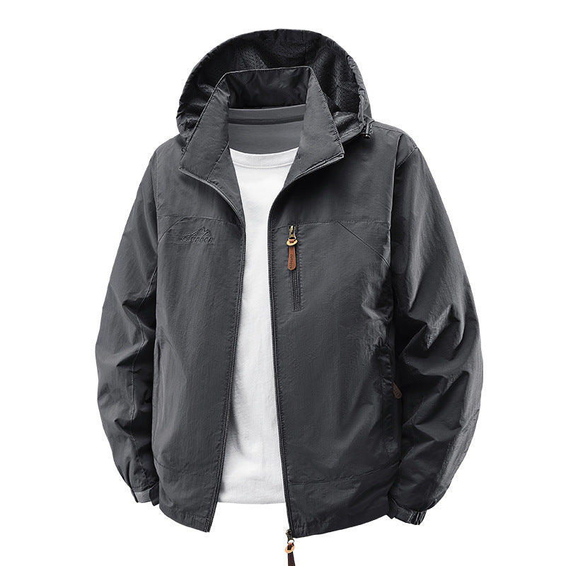 Unisex nan leichte wasserdichte Outdoorjacke mit Kapuze und wasserdichten Reißverschlusstaschen Echo Archiv