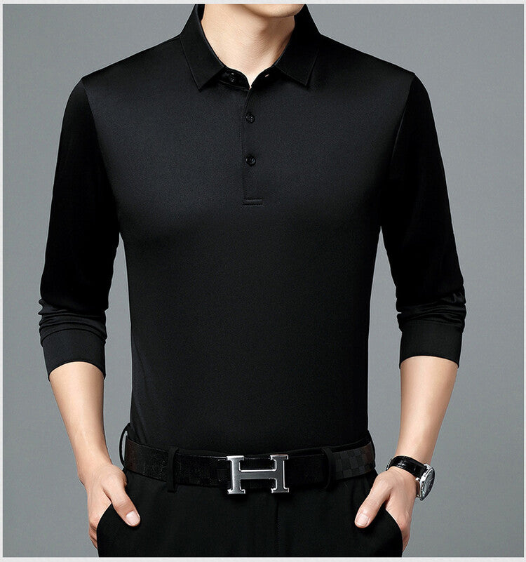 Herren atmungsaktives Langarm Poloshirt mit feuchtigkeitsregulierendem Material Echoarchiv