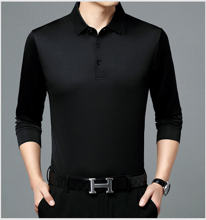 Herren atmungsaktives Langarm Poloshirt mit feuchtigkeitsregulierendem Material Echoarchiv