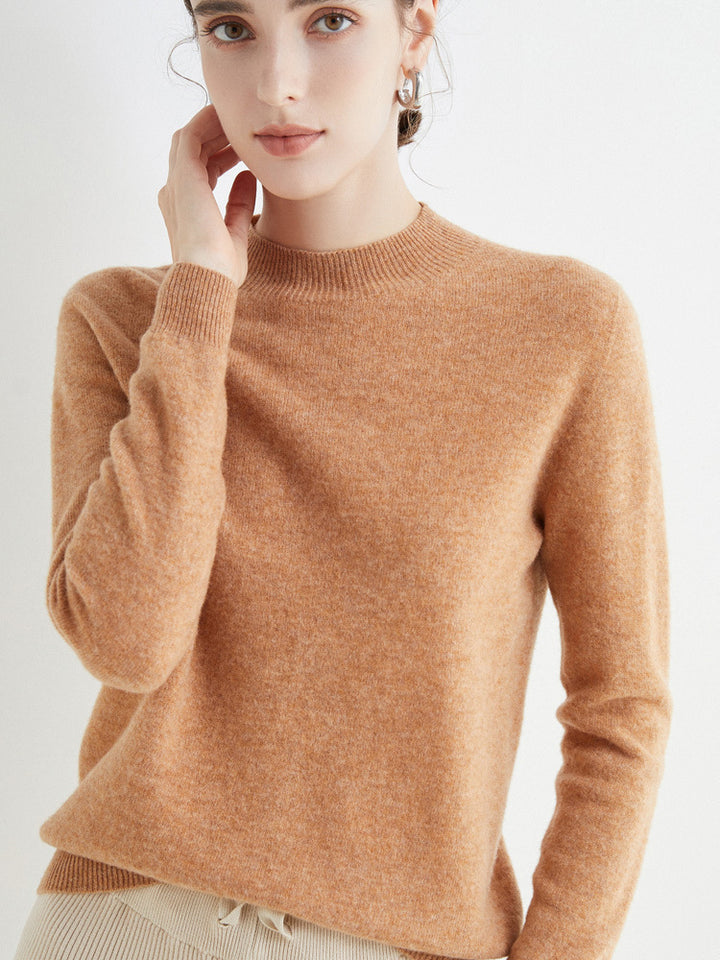 Damen Kurz-Mockneck-Pullover aus Kaschmir‑Look mit leichter Flauschoptik Echoarchiv