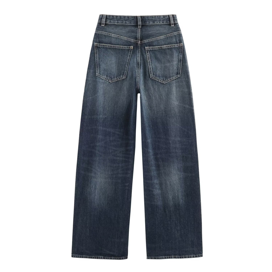 Damen Jeans mit hohem Bund und weitem Bein Echoarchiv