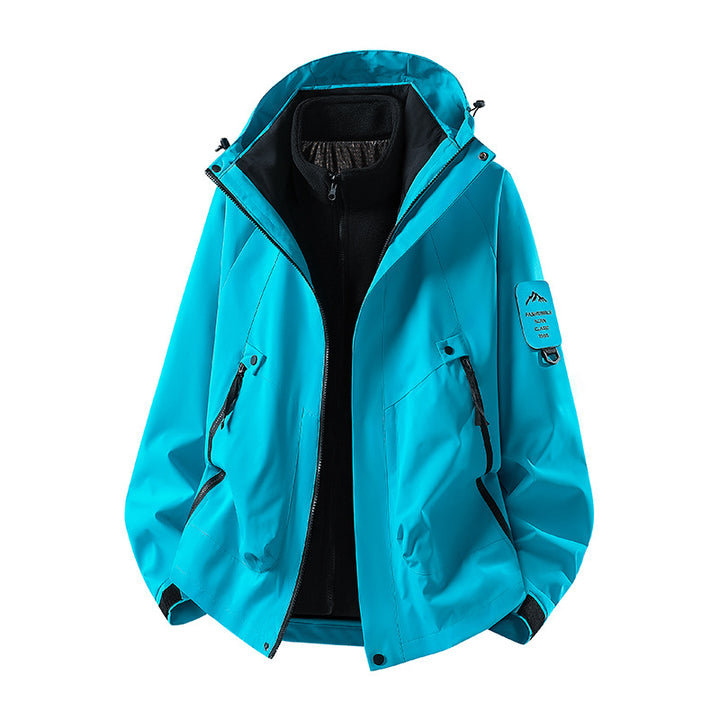 Herren Zwei-in-eins Wetterschutzjacke mit abnehmbarer Steppweste und verstellbarer Kapuze Echoarchiv