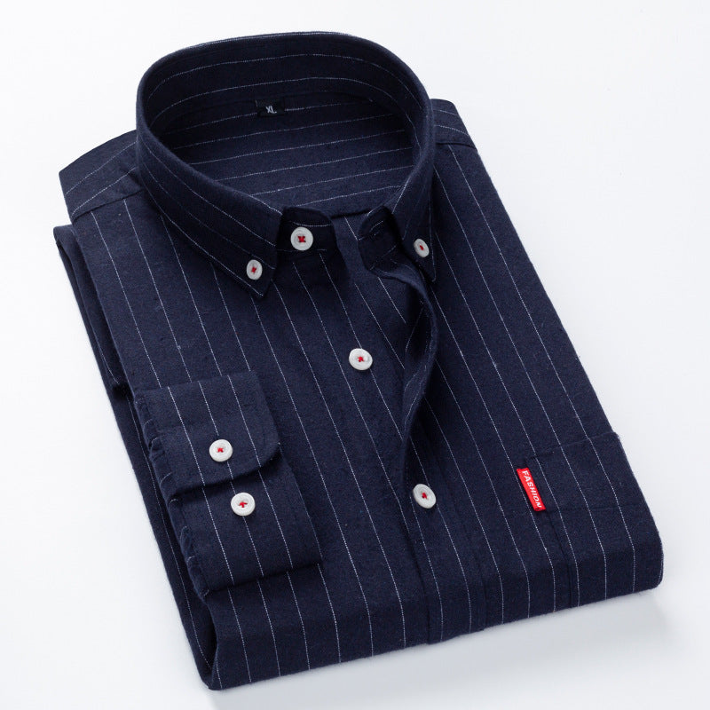 Herren Elegantes Langarmhemd mit feinstem Streifenmuster Echoarchiv
