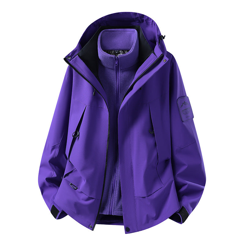 Unisex wasserfeste zweilagige Softshell-Regenjacke mit herausnehmbarem Fleecefutter und Kapuze Echoarchiv