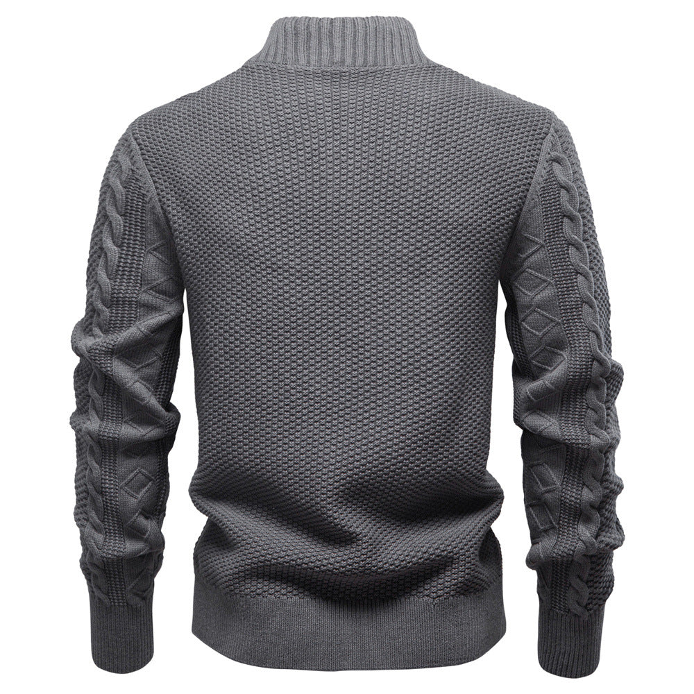 Herren Strickjacke mit Reißverschluss und strukturiertem Muster Echoarchiv