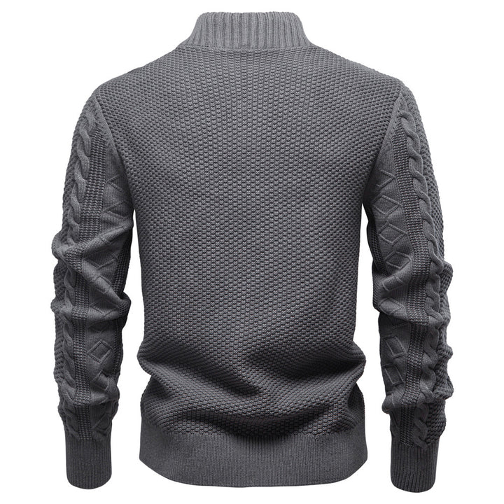 Herren Strickjacke mit Reißverschluss und strukturiertem Muster Echoarchiv