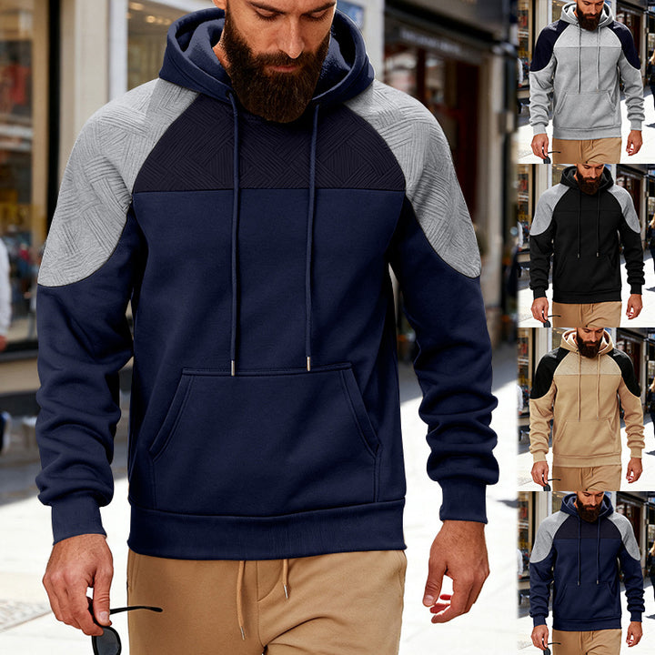Herren sportlicher Kapuzenpullover mit strukturierten Ärmelpanels Echoarchiv