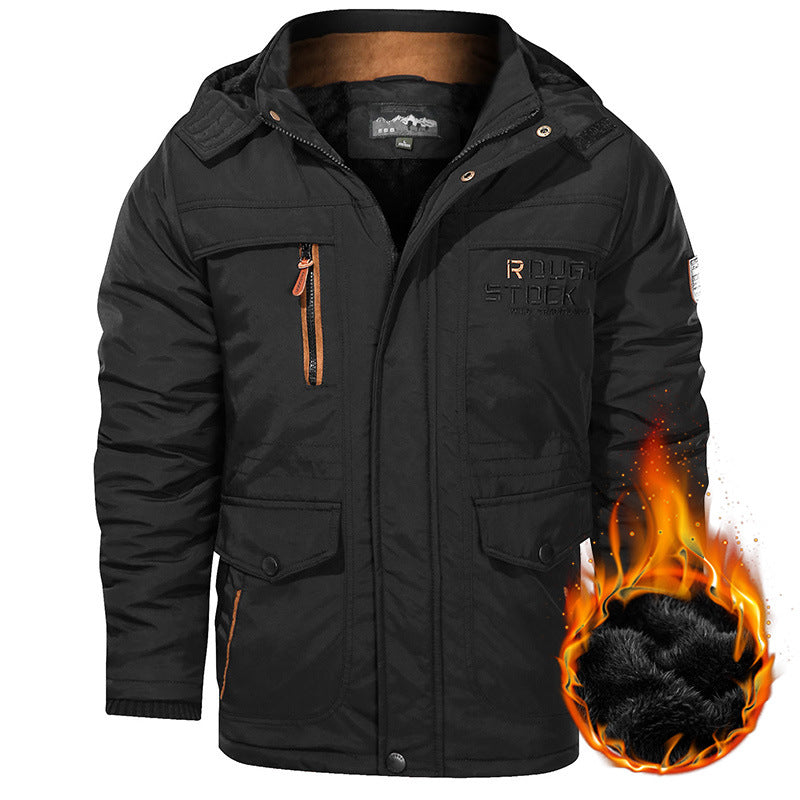Herren nan isolierte Kapuzenparka mit Sherpa-Innenfutter, winddichter Front und Multifunktions-Taschen Echo Archiv
